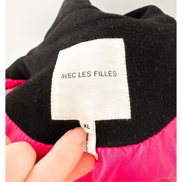 Avec Les Filles Wool Blend Double Breasted Maxi Peacoat in Black - Picture 11 of 14